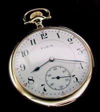 21 jewel Father Time, Elgin open face pocket watch